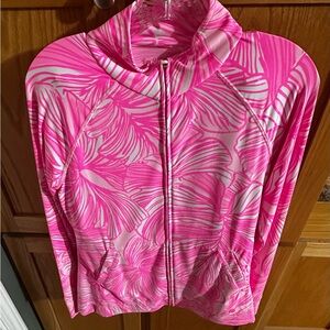 Lilly Pulitzer Vibrant Pink Fronds Place luxletic Jacket & skort 
Size Medium